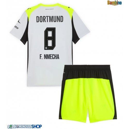 Maglie da calcio Borussia Dortmund Felix Nmecha #8 Seconda Maglia Bambino 2025-26 Manica Corta + Pantaloni corti)